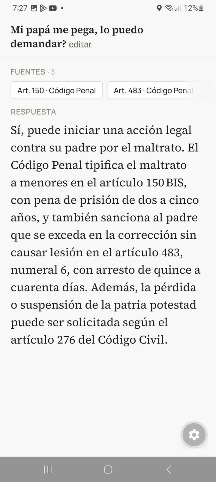 Respuesta de Abo. con los artículos citados como fuente en la parte superior
